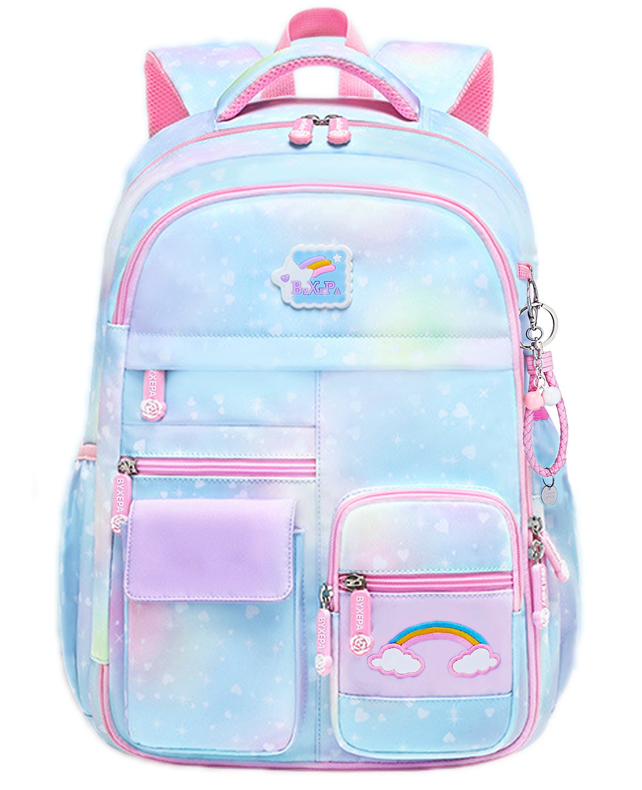 BYXEPA School Backpacks with Compartments for Elementary Girls Kids, Blue