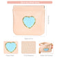 BYXEPA Coin Purse 4 Pack Change Purses Small PU Leather Cosmetic Bag Pocket Heart Makeup Organizer Cute Portable Waterproof Jewelry Travel Case for Girls Kids (2 Pink + 2 Blue)