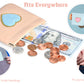 BYXEPA Coin Purse 4 Pack Change Purses Small PU Leather Cosmetic Bag Pocket Heart Makeup Organizer Cute Portable Waterproof Jewelry Travel Case for Girls Kids (2 Pink + 2 Blue)