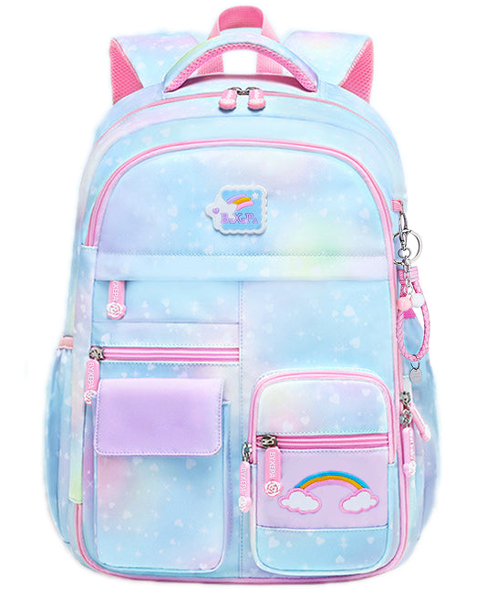 BYXEPA School Backpacks with Compartments for Elementary Girls Kids, Blue