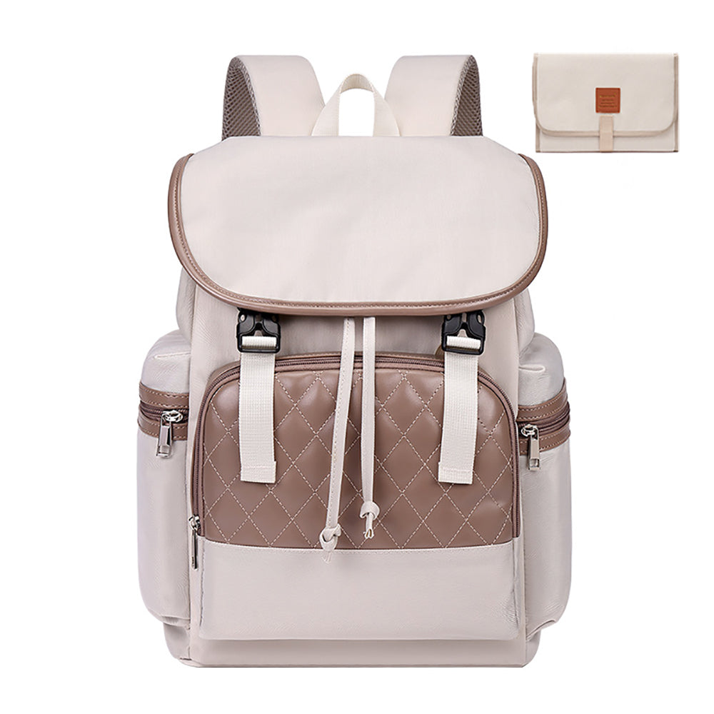 Diaper Bag Backpack with Velcro Interlayer USB Changing Mat Stroller Straps - Baby Registry Search Newborn Shower Gifts Waterproof Baby Nappy Bag Stylish Travel Casual Back Pack Mom 12L*7W*17H Latte