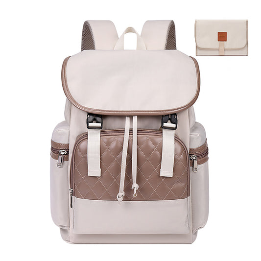 Diaper Bag Backpack with Velcro Interlayer USB Changing Mat Stroller Straps - Baby Registry Search Newborn Shower Gifts Waterproof Baby Nappy Bag Stylish Travel Casual Back Pack Mom 12L*7W*17H Latte