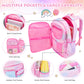 BYXEPA Backpacks for Girls School Cute Kids Backpack Bookbags with Insulated Lunch Box Set for School Elementary girl, Tie Dye School Bag with Laptop Compartments 16*11.5*7.5, Galaxy Pink