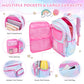 BYXEPA School Backpacks with Compartments for Elementary Girls Kids, Blue