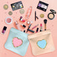 BYXEPA Coin Purse 2 Pack Change Purses Small PU Leather Cosmetic Bag Pocket Heart Makeup Organizer Cute Portable Waterproof Jewelry Travel Case for Girls Kids