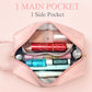 BYXEPA 2 Pack Preppy Makeup Bag PU Leather Heart SKIN Roomy Aesthetic Make Up Bag Travel Waterproof Pouch Gift Cute Accessories