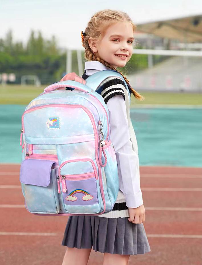 BYXEPA School Backpacks with Compartments for Elementary Girls Kids, Blue